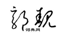 梁锦英郭靓草书个性签名怎么写