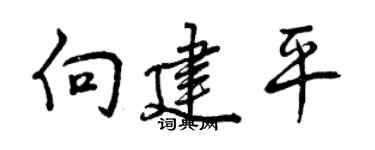 曾庆福向建平行书个性签名怎么写
