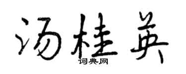 曾庆福汤桂英行书个性签名怎么写