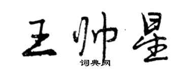 曾庆福王帅星行书个性签名怎么写