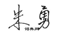 骆恒光朱勇行书个性签名怎么写