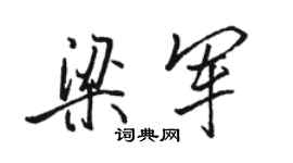 骆恒光梁军行书个性签名怎么写
