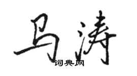 骆恒光马涛行书个性签名怎么写