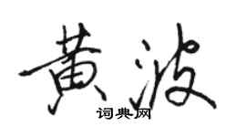 骆恒光黄波行书个性签名怎么写