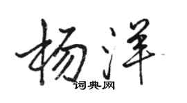 骆恒光杨洋行书个性签名怎么写