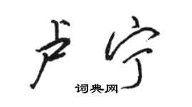 骆恒光卢宁行书个性签名怎么写