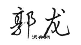 骆恒光郭龙行书个性签名怎么写