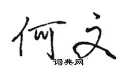 骆恒光何文行书个性签名怎么写