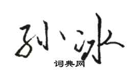 骆恒光孙冰行书个性签名怎么写