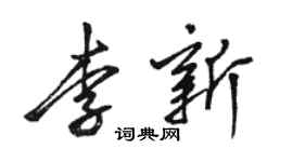 骆恒光李新行书个性签名怎么写