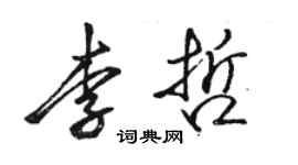 骆恒光李哲行书个性签名怎么写
