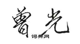 骆恒光曾光行书个性签名怎么写
