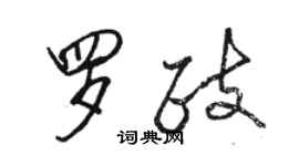 骆恒光罗政行书个性签名怎么写