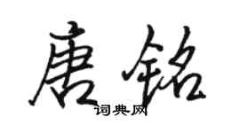 骆恒光唐铭行书个性签名怎么写