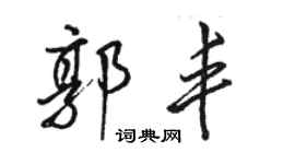 骆恒光郭丰行书个性签名怎么写