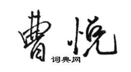 骆恒光曹悦行书个性签名怎么写