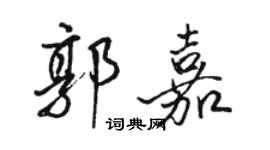骆恒光郭嘉行书个性签名怎么写