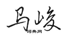 骆恒光马峻行书个性签名怎么写