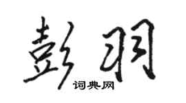 骆恒光彭羽行书个性签名怎么写