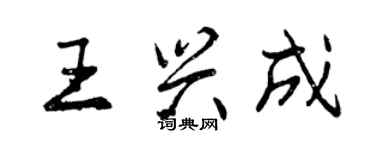 曾庆福王兴成行书个性签名怎么写