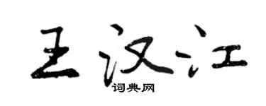 曾庆福王汉江行书个性签名怎么写