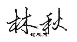 骆恒光林秋行书个性签名怎么写
