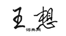 骆恒光王想行书个性签名怎么写