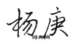 骆恒光杨庚行书个性签名怎么写