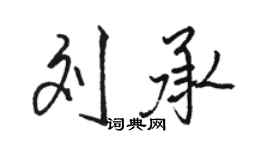 骆恒光刘承行书个性签名怎么写