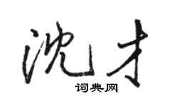 骆恒光沈才行书个性签名怎么写
