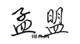 骆恒光孟盟行书个性签名怎么写