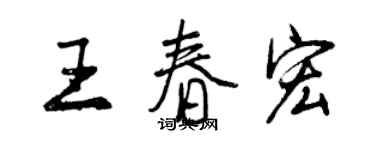 曾庆福王春宏行书个性签名怎么写