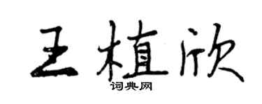 曾庆福王植欣行书个性签名怎么写