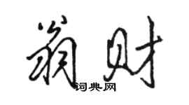 骆恒光翁财行书个性签名怎么写