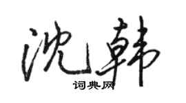骆恒光沈韩行书个性签名怎么写