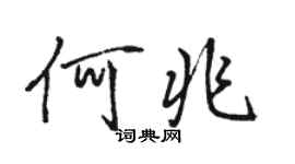 骆恒光何兆行书个性签名怎么写