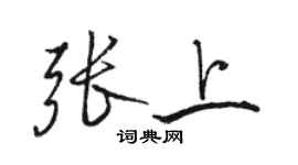 骆恒光张上行书个性签名怎么写
