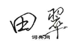 骆恒光田翠行书个性签名怎么写