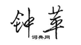 骆恒光钟苹行书个性签名怎么写