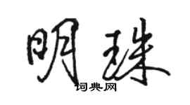 骆恒光明珠行书个性签名怎么写