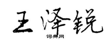 曾庆福王泽锐行书个性签名怎么写