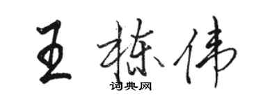 骆恒光王栋伟行书个性签名怎么写