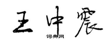 曾庆福王中震行书个性签名怎么写