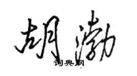 骆恒光胡渤行书个性签名怎么写