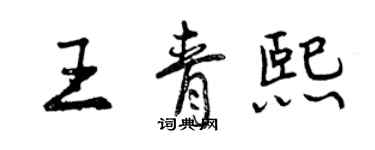 曾庆福王青熙行书个性签名怎么写