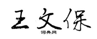 曾庆福王文保行书个性签名怎么写
