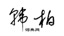 梁锦英韩柏草书个性签名怎么写