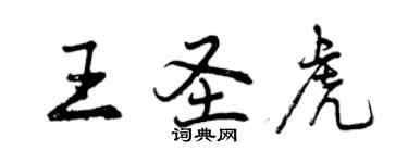 曾庆福王圣虎行书个性签名怎么写