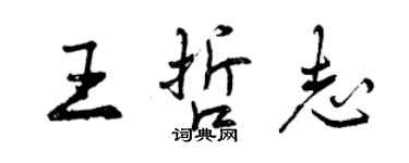 曾庆福王哲志行书个性签名怎么写