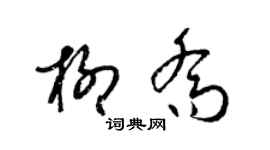 梁锦英柳乔草书个性签名怎么写